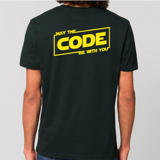 T-shirt - May the Code Be with You (zwart)