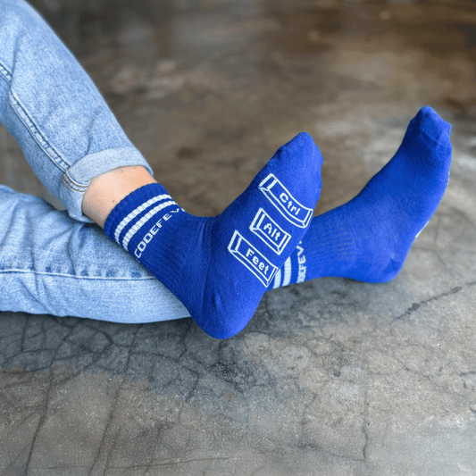 Sokken - Ctrl+Alt+FEET (blauw)